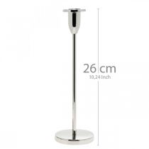 Candeliere in metallo argentato decoro candeliere moderno H26cm