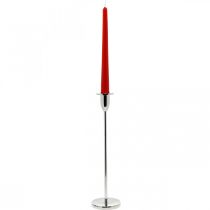 Prodotto Candeliere candeliere in metallo argentato decoro per candele stecco H31cm