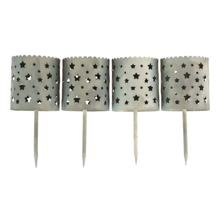 Portacandele da attaccare corona dell&#39;Avvento Ø6,5 cm H14 cm 4 pezzi