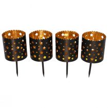 Prodotto Portacandele Corona dell&#39;Avvento da attaccare oro nero Ø6cm 4 pezzi