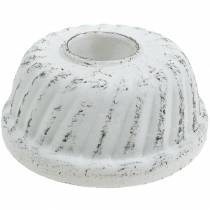 Prodotto Portacandele per ciambella in stile Shabby Chic Bianco Ø7,2cm H3cm 2pz