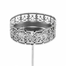 Prodotto Portacandele floreali da collegare in argento Ø7,4 cm H12,5 cm aspetto antico 4 pz