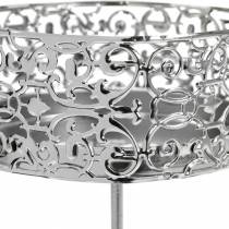 Prodotto Portacandele floreali da collegare in argento Ø8,8 cm H13,7 cm 4 pezzi aspetto antico