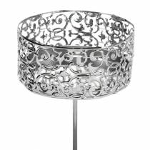 Prodotto Portacandele floreali da collegare in argento Ø8,8 cm H13,7 cm 4 pezzi aspetto antico