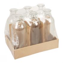 Prodotto Portacandele bottiglie decorative mini vasi in vetro trasparente H19,5 cm 6 pz