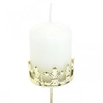 Prodotto Corona portacandela, decorazione candela Natale, portacandele per ghirlanda dell&#39;Avvento dorato Ø5,5 cm 4 pezzi