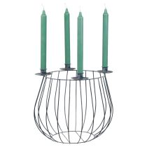 Prodotto Portacandele cestino in rete metallica grigia Ø25/10,5 cm set da 2