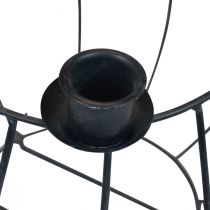 Prodotto Portacandele cestino in rete metallica grigia Corona dell'Avvento Ø14cm