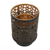 Prodotto Portacandele in metallo nero/stelle dorate H13,5 cm/19 cm set di 2
