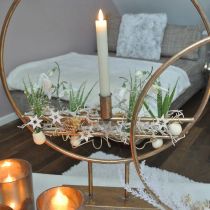 Anello decorativo da posizionare con candeliere, addobbo natalizio Dorato Ø45cm H56cm