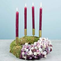 Prodotto Portacandele per candele a bastoncino stretto oro Ø2,2 cm H15 cm 4 pezzi