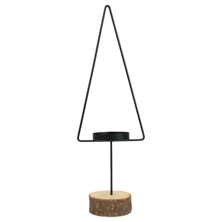 Prodotto Portacandele natalizio, portacandele in metallo nero 37 cm