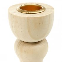 Prodotto Portacandele in legno da tavolo decorazione per candele coniche H17cm 2 pz