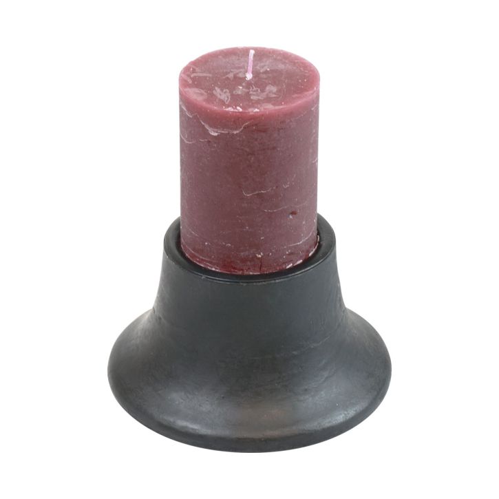 Prodotto Candeliere portacandele nero in ceramica Ø12,5cm H7cm