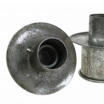 Prodotto Set portacandele a gradino argento antico Ø9,5–10,5 cm H7–14 cm 4 pezzi