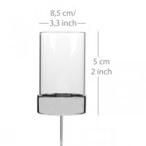Prodotto Portacandele a innesto metallo/vetro Ø5cm H14cm 4 pz