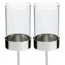 Prodotto Portacandele a innesto metallo/vetro Ø5cm H19cm 4 pz