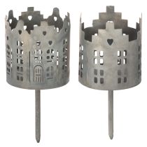 Prodotto Portacandele e portalumini con punta, design a forma di casa, 6 cm, 2 pezzi