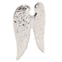 Prodotto Spilli per candele ali d&#39;angelo di Natale argento 4×7cm 4 pezzi