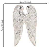 Prodotto Spilli per candele ali d'angelo di Natale argento 4×7cm 4 pezzi