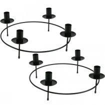 Prodotto Candele ad anello portacandele portacandele nero Ø33,5 cm H11 cm 2 pz