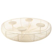 Prodotto Portacandele a ciotola per 4 candele a colonna color crema Ø45cm
