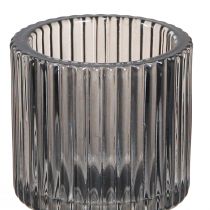 Prodotto Portacandele in vetro portacandele grigio H8cm 4 pz