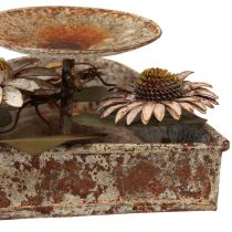 Prodotto Candeliere in metallo cuore con fiori portacandela vintage ruggine 14×13cm