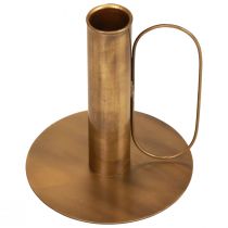Candeliere in metallo aspetto ottone Ø8,5 cm