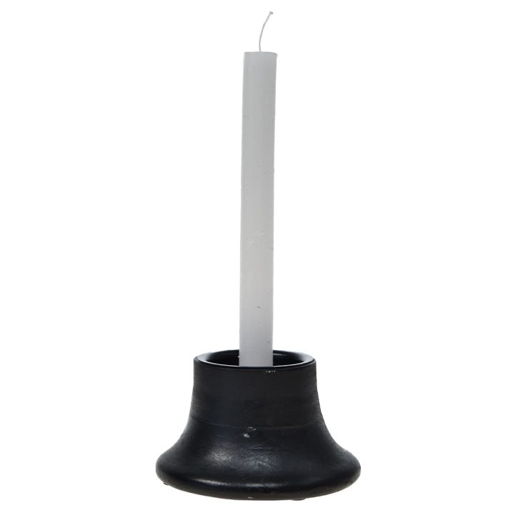 Prodotto Candeliere portacandele nero in ceramica Ø12,5cm H7cm