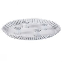 Prodotto Stampo per torta piatto candela con 4 portacandele bianco Ø25cm