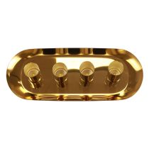 Prodotto Portacandele in metallo, portacandele conico, oro, 23x9x4,5cm