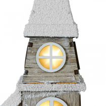 Prodotto Chiesa di legno della casa della luce Chiesa di legno della chiesa di Natale H45cm