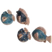 Prodotto Piccoli pesci divertenti decorazioni in ceramica blu assortiti 6-9 cm 4 pz