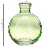 Prodotto Piccoli vasi in vetro, mini vasi a bulbo, verde, Ø7,5cm, H9cm, 6 pezzi