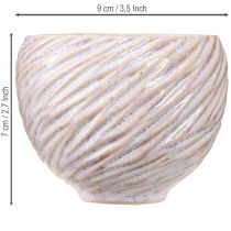 Prodotto Ciotole in ceramica piccole con decoro spirale rosa Ø9cm 4pz