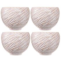 Prodotto Ciotole in ceramica piccole con decoro spirale rosa Ø9cm 4pz