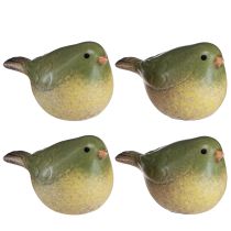 Prodotto Piccolo uccello in ceramica decorazione in ceramica verde primavera 8,5 cm 4 pz