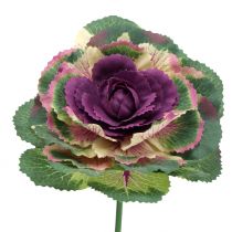 Cavolo artificiale viola, verde 25 cm 6 pezzi
