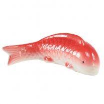 Prodotto Pesce decorativo Koi in ceramica rosso bianco galleggiante 15 cm 3 pezzi