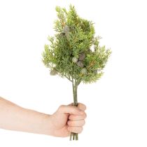 Prodotto Ramo di conifera artificiale con pigne, decorazione artificiale da tavolo, 39 cm, 4 pezzi