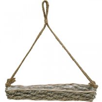 Prodotto Cesto sospeso, fioriera, vaso per piante intrecciato, colori naturali, sbiancato, L43,5cm
