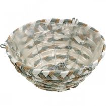 Prodotto Cesto per piante da appendere, cesto di fiori intrecciato bianco, grigio, naturale H16cm Ø30cm