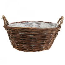 Cesto intrecciato con manici Cesto per piante Cesto decorativo Ø29×H13cm