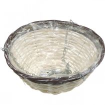 Prodotto Cesto pensile, vaso per piante da appendere bianco, marrone, shabby chic Ø31,5 cm