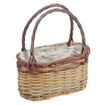 Prodotto Cesto con manici cesto per piante da borsetta marrone 27×15×15 cm