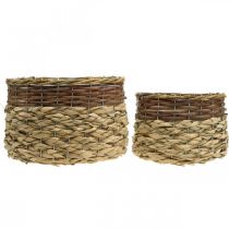 Prodotto Cesto di vimini Ciotola per piante in vimini naturale Naturale L30/22 cm H20/17 cm Set di 2