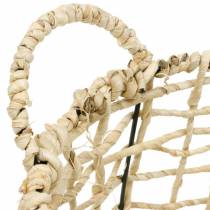 Prodotto Cesto portaoggetti in vimini, set di 2 cestini con manico, decoro naturale