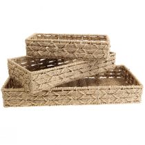 Prodotto Vassoio cestino vassoio decorativo cestino naturale 41/33/25 cm set da 3