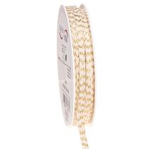 Prodotto Nastro di cotone color oro e crema in cordoncino 7 mm 15 m